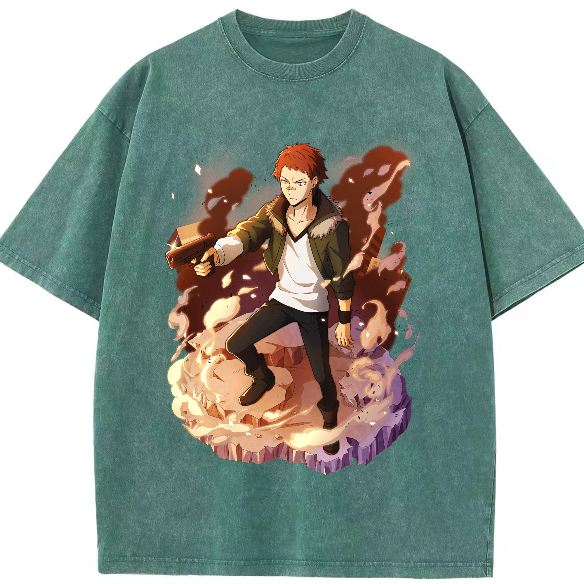 （画像用） 文豪ストレイドッグス Bungo Stray Dogs 綿100% ヴィンテージ風 半袖Tシャツ（フロントプリント）